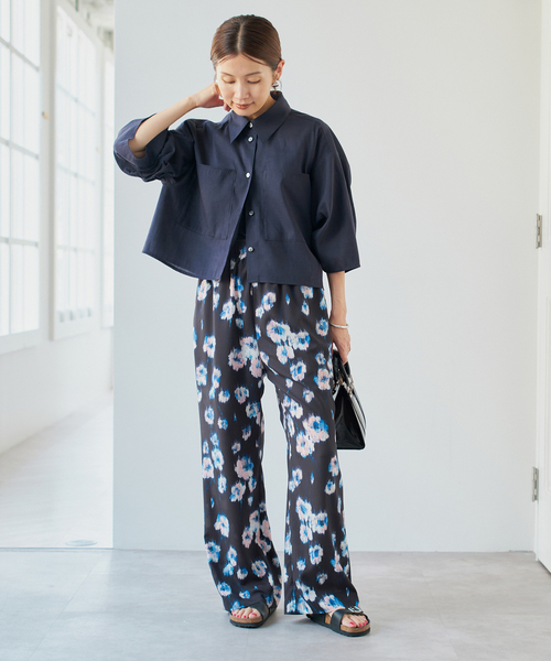 【新品未使用】IENA リネンミックスクロップドシャツ リネンミックスクロップドシャツ（シャツ/ブラウス）｜IENA