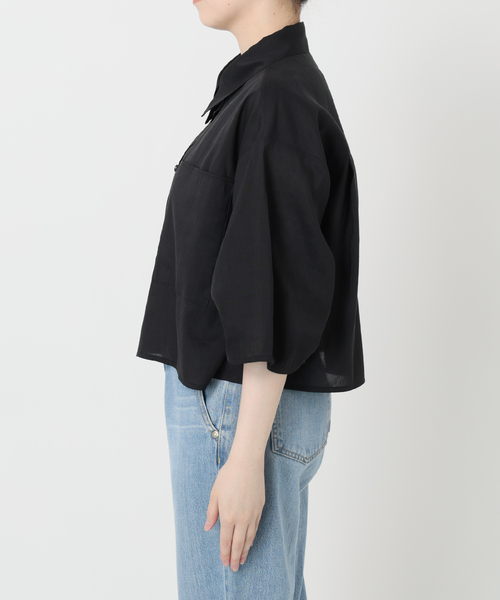IENA（イエナ）の「リネンミックスクロップドシャツ（シャツ/ブラウス