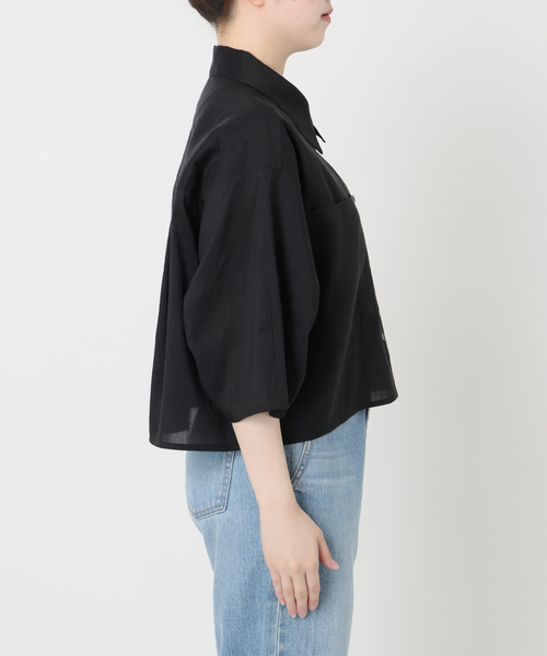 IENA（イエナ）の「リネンミックスクロップドシャツ（シャツ/ブラウス 