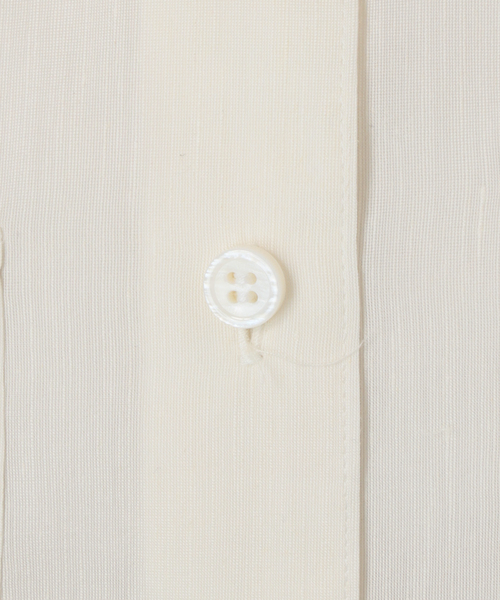 美品　IENA イエナ リネンミックスクロップドシャツ ホワイト リネンミックスクロップドシャツ（シャツ/ブラウス）｜IENA