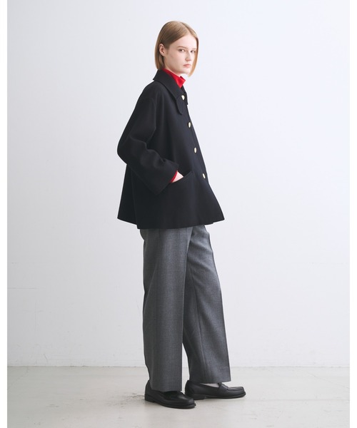 Traditional Weatherwear(トラディショナルウェザーウェア)の「LINTON SHORT(ステンカラーコート・レディース・ブラック/ネイビー/ライトグレー・32/34)」の4枚目の写真