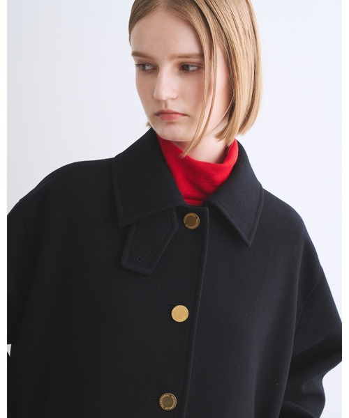 Traditional Weatherwear(トラディショナルウェザーウェア)の「LINTON SHORT(ステンカラーコート・レディース・ブラック/ネイビー/ライトグレー・32/34)」の6枚目の写真