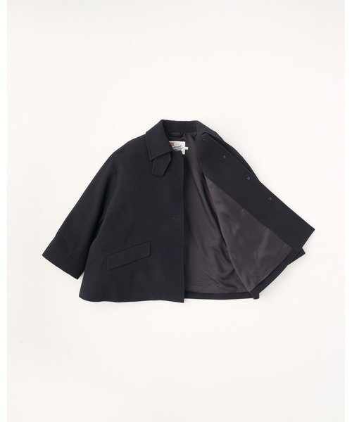 Traditional Weatherwear(トラディショナルウェザーウェア)の「LINTON SHORT(ステンカラーコート・レディース・ブラック/ネイビー/ライトグレー・32/34)」の7枚目の写真