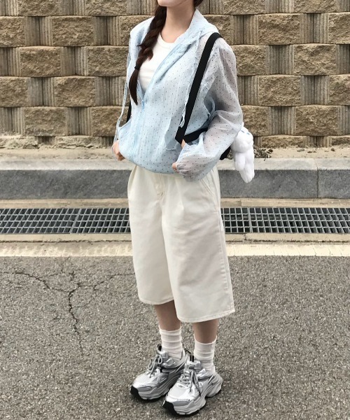 VIBGYOR（ヴィブジョー）の「【LAMPOON】シアードットフリルパーカー（パーカー・レディース・ホワイト・FREE）」の2枚目の写真