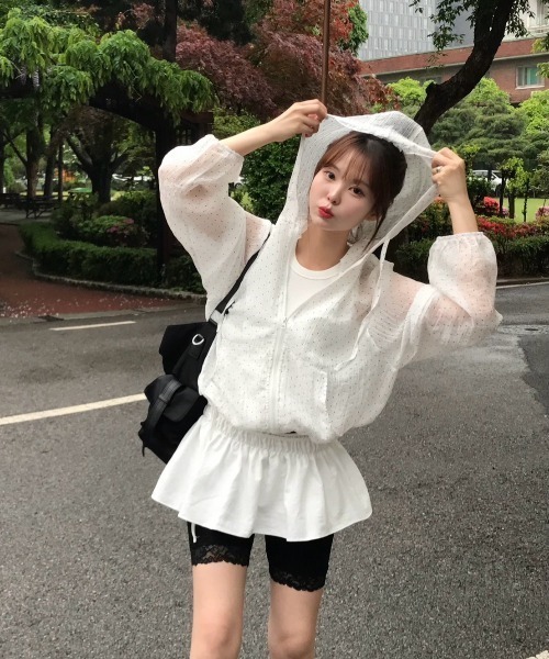 VIBGYOR（ヴィブジョー）の「【LAMPOON】シアードットフリルパーカー（パーカー・レディース・ホワイト・FREE）」の12枚目の写真