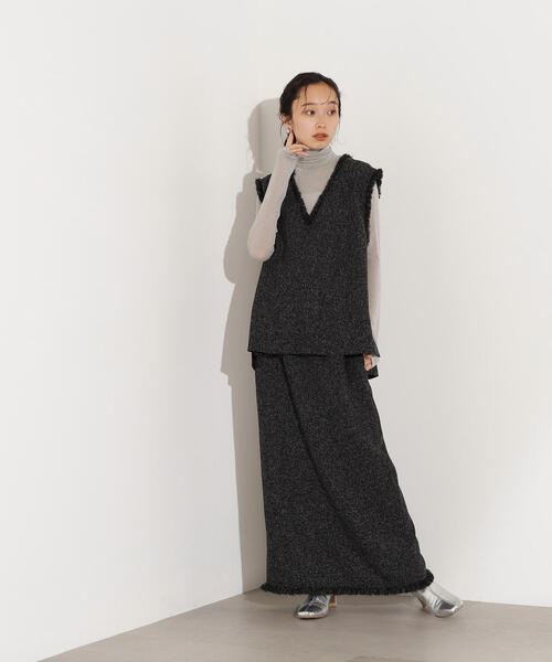 N.（N. Natural Beauty Basic）（エヌエヌナチュラルビューティーベーシック）の「サマーツイードベスト＆スカート（セットアップ・レディース・キャメル/ブラック・MEDIUM）」の21枚目の写真