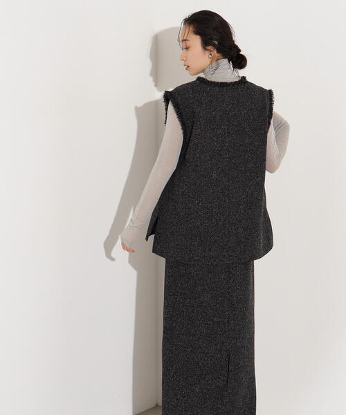 N.（N. Natural Beauty Basic）（エヌエヌナチュラルビューティーベーシック）の「サマーツイードベスト＆スカート（セットアップ・レディース・キャメル/ブラック・MEDIUM）」の22枚目の写真