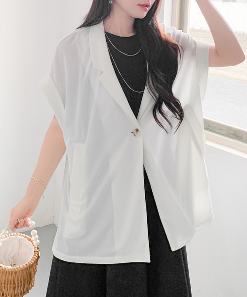 ジャケット テーラードジャケット メッシュフレンチスリーブジャケット レディース メッシュフレンチスリーブジャケット | ドゥ アルシーヴ(Doux archives