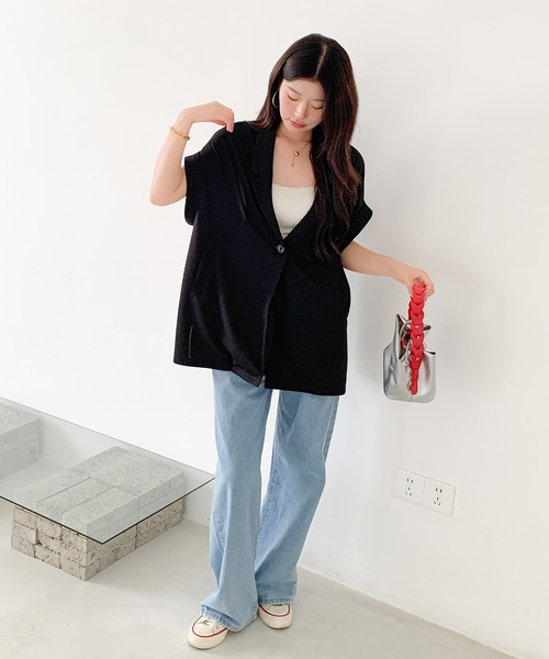 セール】メッシュフレンチスリーブジャケット（テーラードジャケット