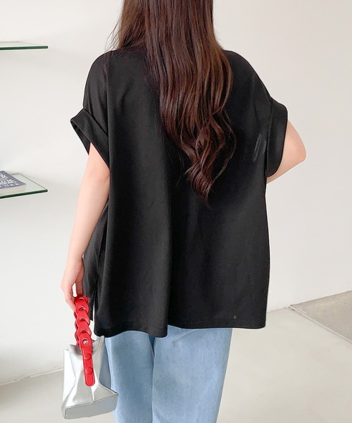 by LEGNA（バイレグナ）の「メッシュフレンチスリーブジャケット（テーラードジャケット・レディース・ブラック/ホワイト/モカ・FREE）」の11枚目の写真