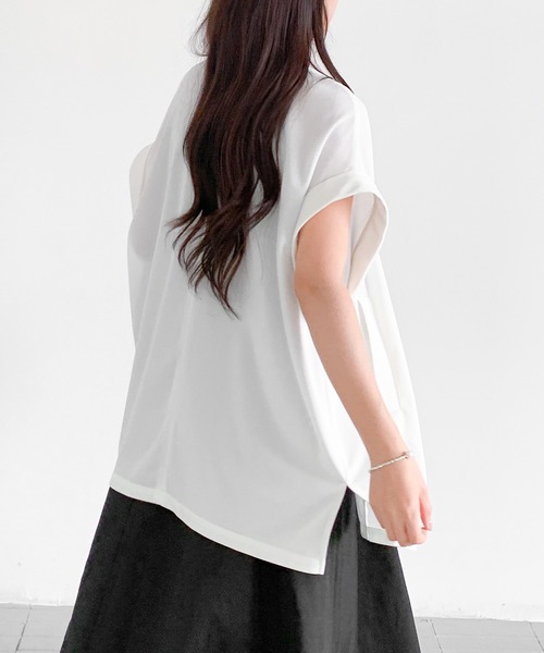 by LEGNA（バイレグナ）の「メッシュフレンチスリーブジャケット（テーラードジャケット・レディース・ブラック/ホワイト/モカ・FREE）」の14枚目の写真