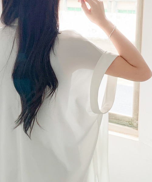 by LEGNA（バイレグナ）の「メッシュフレンチスリーブジャケット（テーラードジャケット・レディース・ブラック/ホワイト/モカ・FREE）」の18枚目の写真