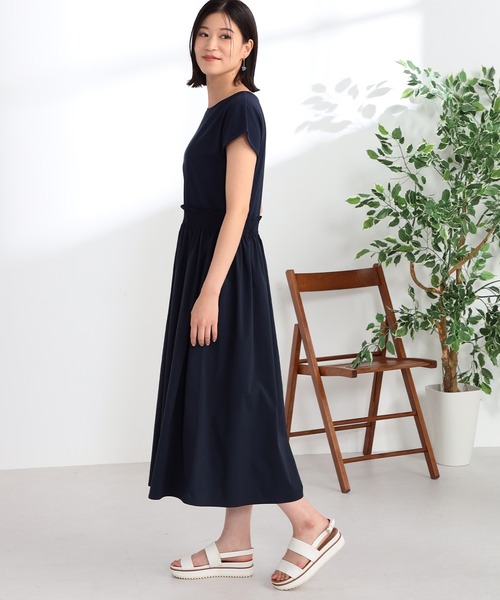 GALLORIA(ギャローリア)の「異素材ドッキングワンピース(ワンピース・レディース・ブラック/ネイビー・S/M/L/LL)」の7枚目の写真