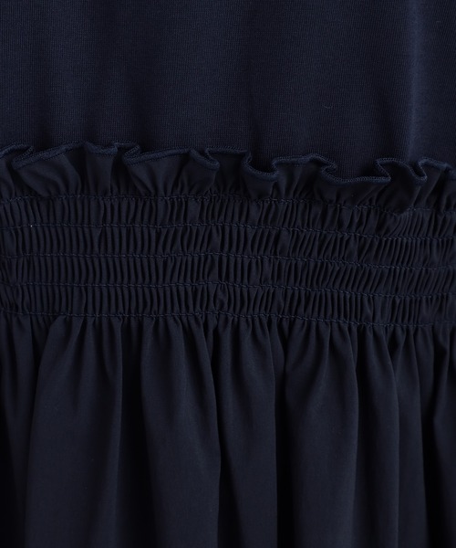 GALLORIA(ギャローリア)の「異素材ドッキングワンピース(ワンピース・レディース・ブラック/ネイビー・S/M/L/LL)」の9枚目の写真