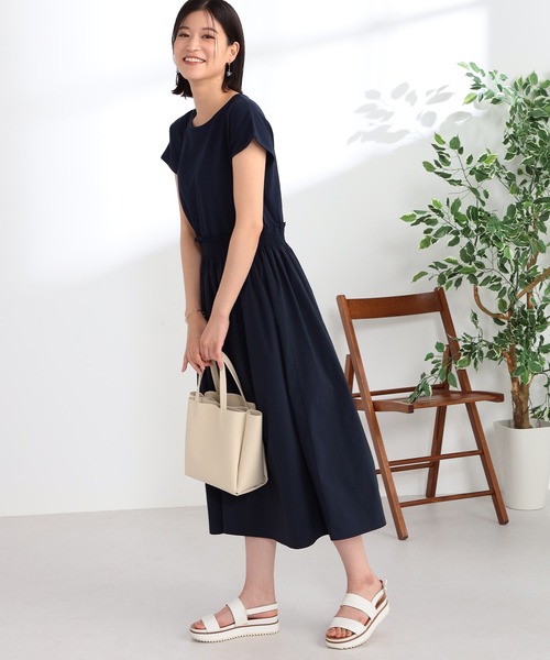 GALLORIA(ギャローリア)の「異素材ドッキングワンピース(ワンピース・レディース・ブラック/ネイビー・S/M/L/LL)」の10枚目の写真