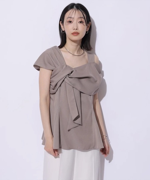 Mystrada（マイストラーダ）の「ツイストペプラムブラウス（シャツ/ブラウス・レディース・ライトパープル/ダークブラウン/モカ/ベージュ系その他・36/38）」の10枚目の写真