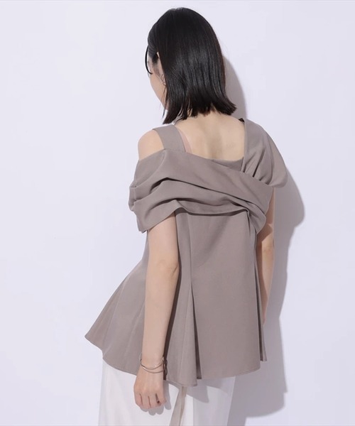 Mystrada（マイストラーダ）の「ツイストペプラムブラウス（シャツ/ブラウス・レディース・ライトパープル/ダークブラウン/モカ/ベージュ系その他・36/38）」の12枚目の写真