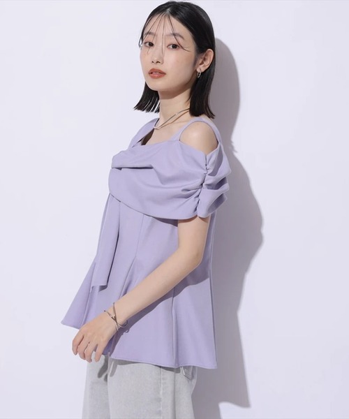 Mystrada（マイストラーダ）の「ツイストペプラムブラウス（シャツ/ブラウス・レディース・ライトパープル/ダークブラウン/モカ/ベージュ系その他・36/38）」の18枚目の写真