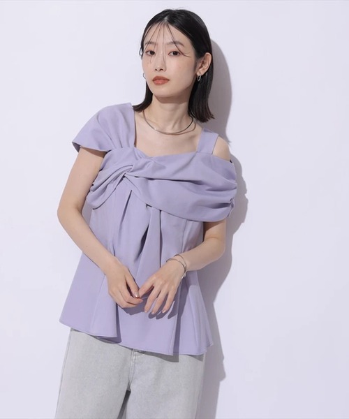 Mystrada（マイストラーダ）の「ツイストペプラムブラウス（シャツ/ブラウス・レディース・ライトパープル/ダークブラウン/モカ/ベージュ系その他・36/38）」の20枚目の写真