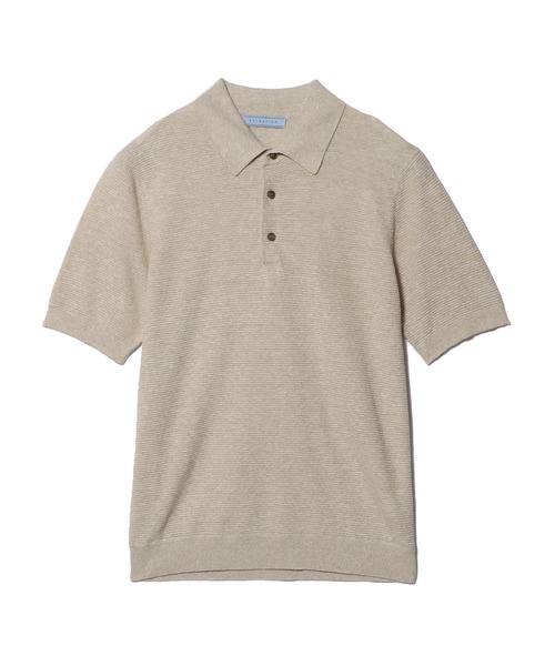 ESTNATION（エストネーション）の「ESTNATION / リネンコットン ニットポロシャツ（ポロシャツ・メンズ・ベージュ/チャコールグレー/グリーン・MEDIUM/LARGE）」の12枚目の写真