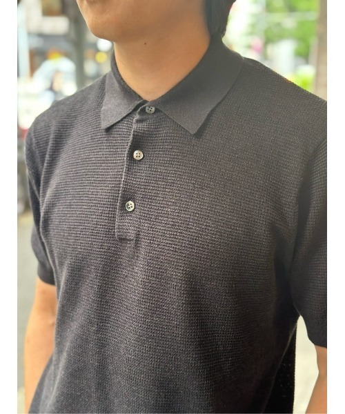 ESTNATION（エストネーション）の「ESTNATION / リネンコットン ニットポロシャツ（ポロシャツ・メンズ・ベージュ/チャコールグレー/グリーン・MEDIUM/LARGE）」の16枚目の写真