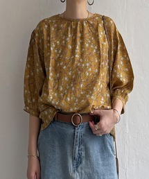 新品 オルネドフォイユ DIARIES 花柄イエローシャツブラウス レディースのシャツ/ブラウス（イエロー/黄色系・花柄