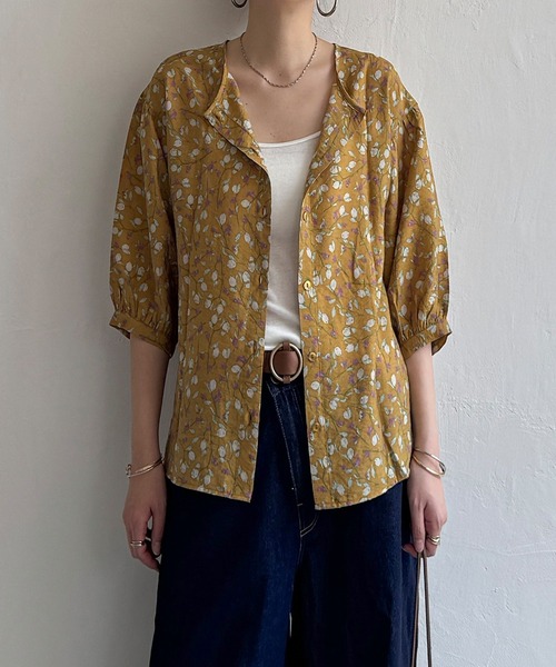 LBC（エルビーシー）の「ボタニカルプリント2WAYブラウス（シャツ/ブラウス・レディース・ブラック/ベージュ/マスタード・M/L）」の19枚目の写真