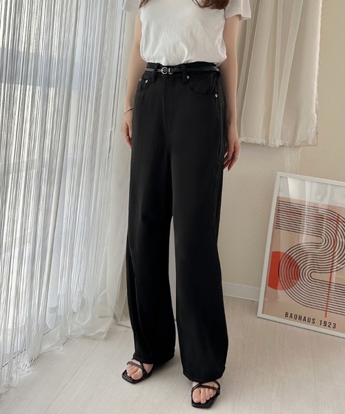 ONEP STAR（ワンピスター）の「ストレートデニムパンツ（デニムパンツ・レディース・ブラック/グレー/ブラック系その他/ネイビー・MEDIUM/LARGE）」の2枚目の写真