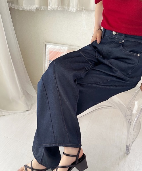 ONEP STAR（ワンピスター）の「ストレートデニムパンツ（デニムパンツ・レディース・ブラック/グレー/ブラック系その他/ネイビー・MEDIUM/LARGE）」の11枚目の写真