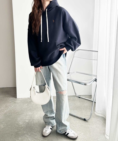 セール】GeeRA別注【U.S. POLO ASSN.】フード刺繍裏起毛パーカー