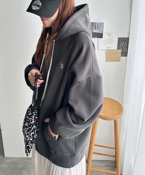 U.S. POLO ASSN.(ユーエスポロアッスン)の「GeeRA別注【U.S. POLO ASSN.】フードロゴ刺繍ビッグシルエットパーカー(パーカー・レディース・ネイビー/チャコール/杢グレー/ライトピンク・MEDIUM/LARGE/X-LARGE)」の19枚目の写真