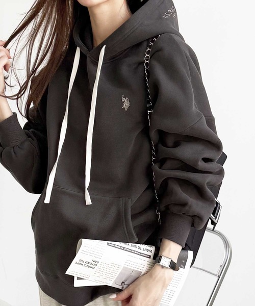 U.S. POLO ASSN.(ユーエスポロアッスン)の「GeeRA別注【U.S. POLO ASSN.】フードロゴ刺繍ビッグシルエットパーカー(パーカー・レディース・ネイビー/チャコール/杢グレー/ライトピンク・MEDIUM/LARGE/X-LARGE)」の9枚目の写真