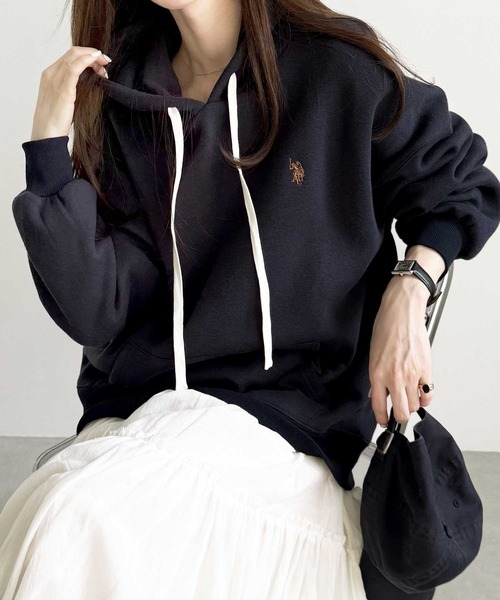 U.S. POLO ASSN.(ユーエスポロアッスン)の「GeeRA別注【U.S. POLO ASSN.】フードロゴ刺繍ビッグシルエットパーカー(パーカー・レディース・ネイビー/チャコール/杢グレー/ライトピンク・MEDIUM/LARGE/X-LARGE)」の12枚目の写真