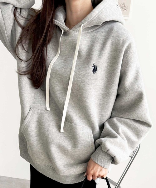 U.S. POLO ASSN.(ユーエスポロアッスン)の「GeeRA別注【U.S. POLO ASSN.】フードロゴ刺繍ビッグシルエットパーカー(パーカー・レディース・ネイビー/チャコール/杢グレー/ライトピンク・MEDIUM/LARGE/X-LARGE)」の14枚目の写真
