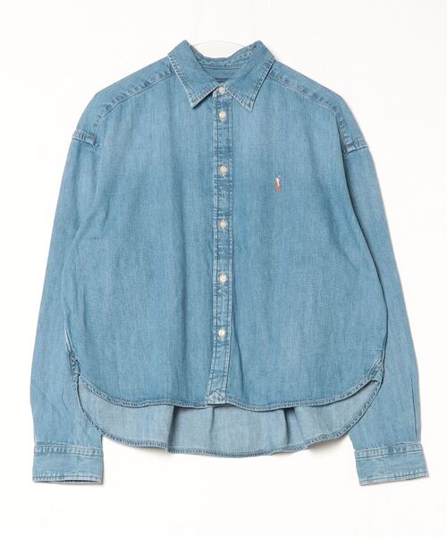 クロップド ボクシー デニム シャツ（シャツ/ブラウス）｜POLO