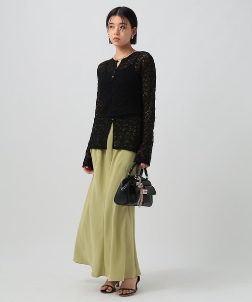 BAYFLOW（ベイフロー）の「[単品使い可]2Pカットレースカーディガン（Tシャツ/カットソー・レディース・オフホワイト/ブラック/オレンジ・FREE）」の12枚目の写真