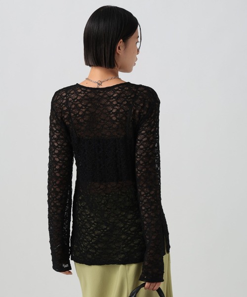 BAYFLOW（ベイフロー）の「[単品使い可]2Pカットレースカーディガン（Tシャツ/カットソー・レディース・オフホワイト/ブラック/オレンジ・FREE）」の17枚目の写真