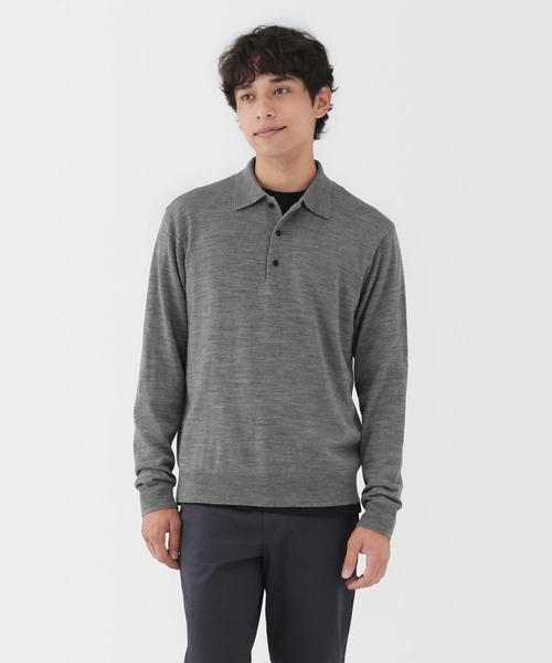 無印良品(ムジルシリョウヒン)の「紳士 洗えるウールハイゲージポロ(ポロシャツ・メンズ・ダークネイビー/ブラック/グレー・S/M/L/XL)」の2枚目の写真