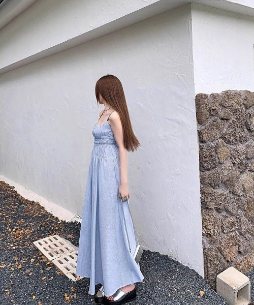 セール】ストライプ柄キャミワンピース 大人可愛い（ワンピース