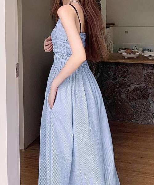 セール】ストライプ柄キャミワンピース 大人可愛い（ワンピース