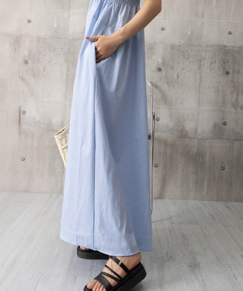 セール】ストライプ柄キャミワンピース 大人可愛い（ワンピース