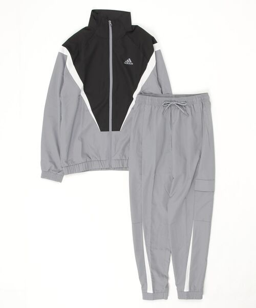 adidas セットアップ　ジャージ　L M グレー Adidas ジャージ セットアップ M レディース グレー 蛍光
