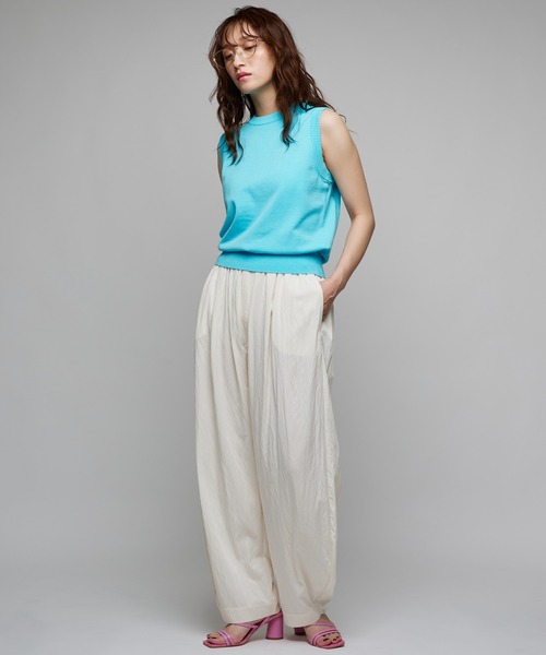 Narcissus(ナルシス)の「ソフトモロッコパンツ/リラックス《動画あり》(その他パンツ・レディース・アイボリー/ネイビー・FREE)」の3枚目の写真