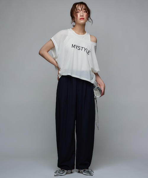 Narcissus(ナルシス)の「ソフトモロッコパンツ/リラックス《動画あり》(その他パンツ・レディース・アイボリー/ネイビー・FREE)」の5枚目の写真