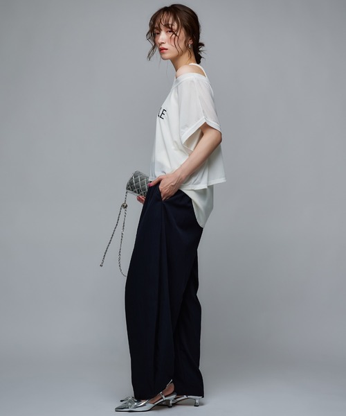 Narcissus(ナルシス)の「ソフトモロッコパンツ/リラックス《動画あり》(その他パンツ・レディース・アイボリー/ネイビー・FREE)」の6枚目の写真