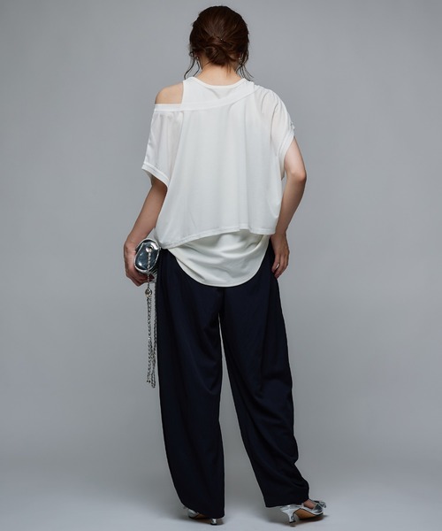 Narcissus(ナルシス)の「ソフトモロッコパンツ/リラックス《動画あり》(その他パンツ・レディース・アイボリー/ネイビー・FREE)」の7枚目の写真