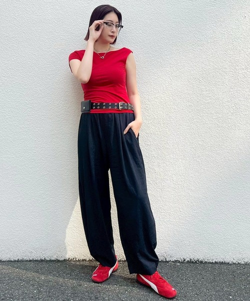 Narcissus(ナルシス)の「ソフトモロッコパンツ/リラックス《動画あり》(その他パンツ・レディース・アイボリー/ネイビー・FREE)」の17枚目の写真