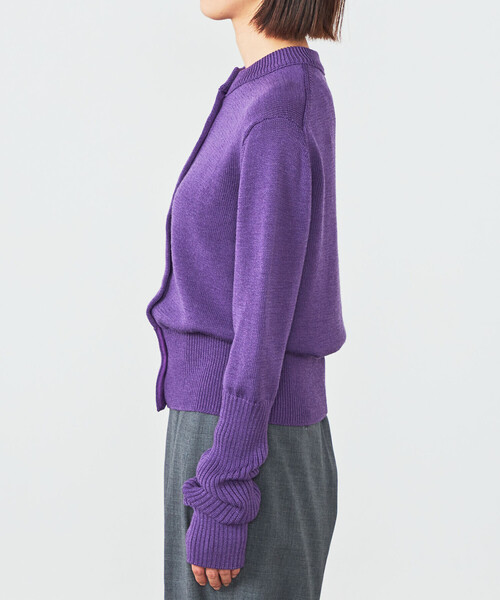 THE SHINZONE（ザ　シンゾーン）の「THE SHINZONE | LONG RIB CARDIGAN WOMEN（カーディガン/ボレロ・レディース・パープル/グレー/カーキ/レッド・F）」の10枚目の写真