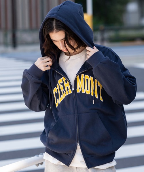 WEGO（ウィゴー）の「WEGO/【25年秋冬新作】グラフィックロゴダブルZIPパーカー（パーカー・メンズ・ブラウン/レッド/ネイビー/杢グレー/グレー系その他/ブラック・SMALL/MEDIUM/LARGE）」の7枚目の写真