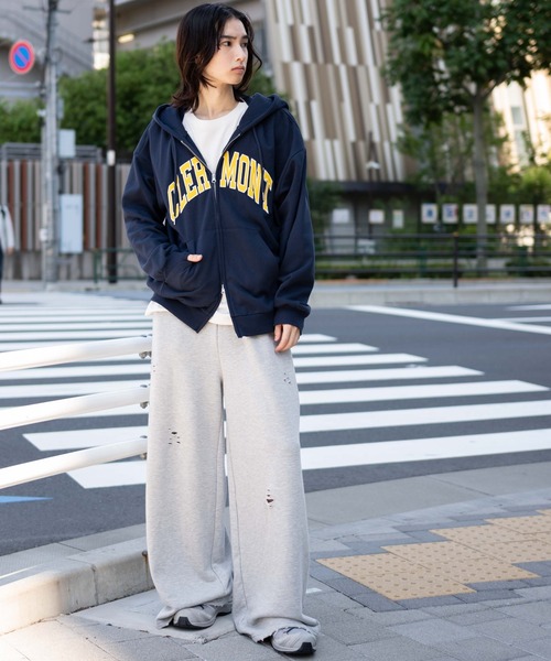 WEGO（ウィゴー）の「WEGO/【25年秋冬新作】グラフィックロゴダブルZIPパーカー（パーカー・メンズ・ブラウン/レッド/ネイビー/杢グレー/グレー系その他/ブラック・SMALL/MEDIUM/LARGE）」の10枚目の写真